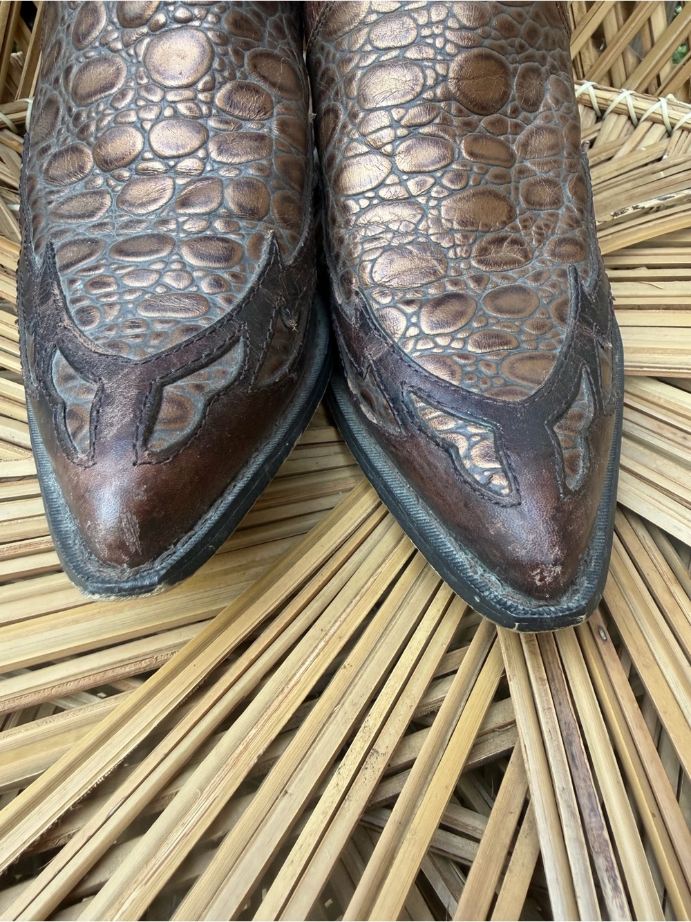Crush by Durango brown leather pointed-toe western cowgirl boots 7.5 - Picture 9 of 12